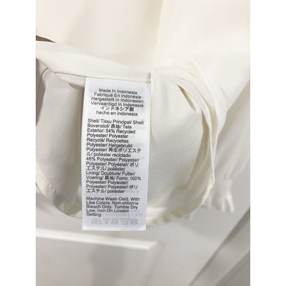 NWT J.Crew Factory Ivory Smocked Cuff Blouse Medium Puff Sleeve Work Office Top - Picture 11 of 13